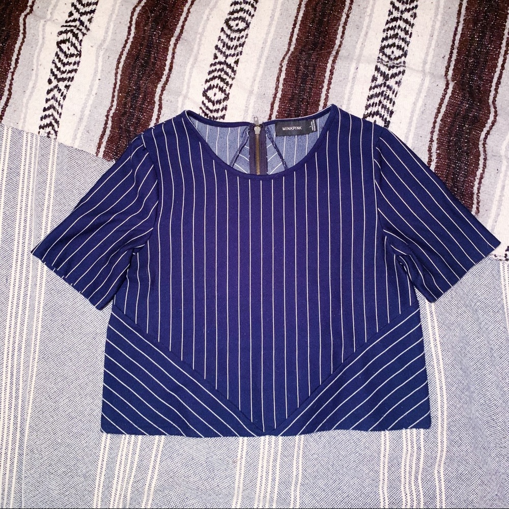 Boxy Blue Pinstripe Top